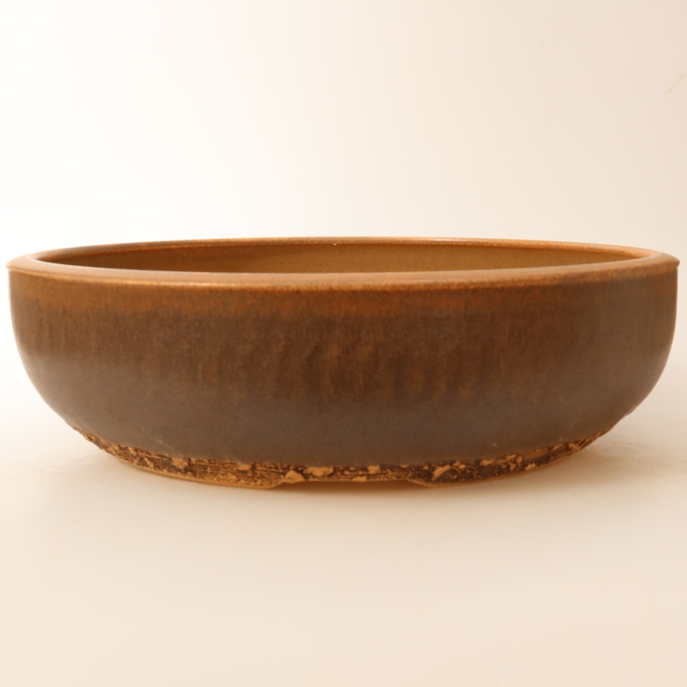 Ceramic bonsai pot, 32.5 x 32.5 x 8.5 cm, brown - IN-STORE PICKUP ONLY or pallet shipping