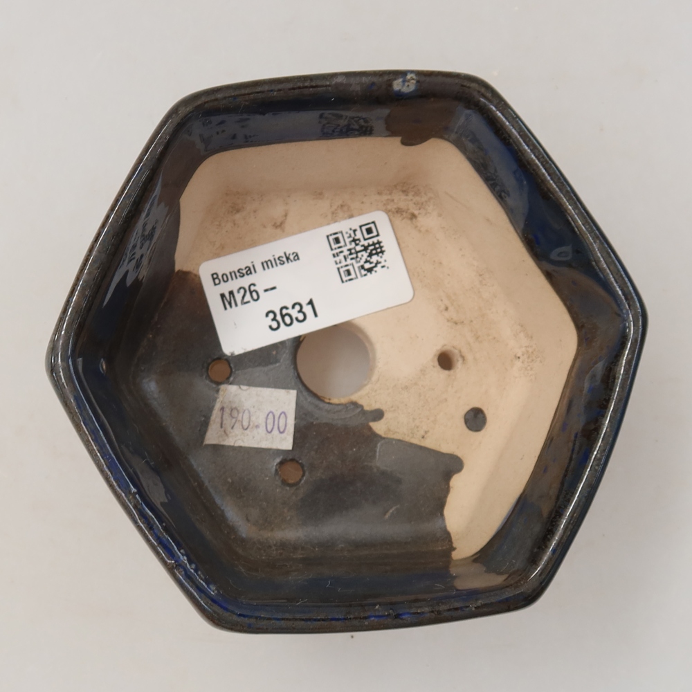 Ceramic bonsai pot, 10 x 9 x 5 cm, blue