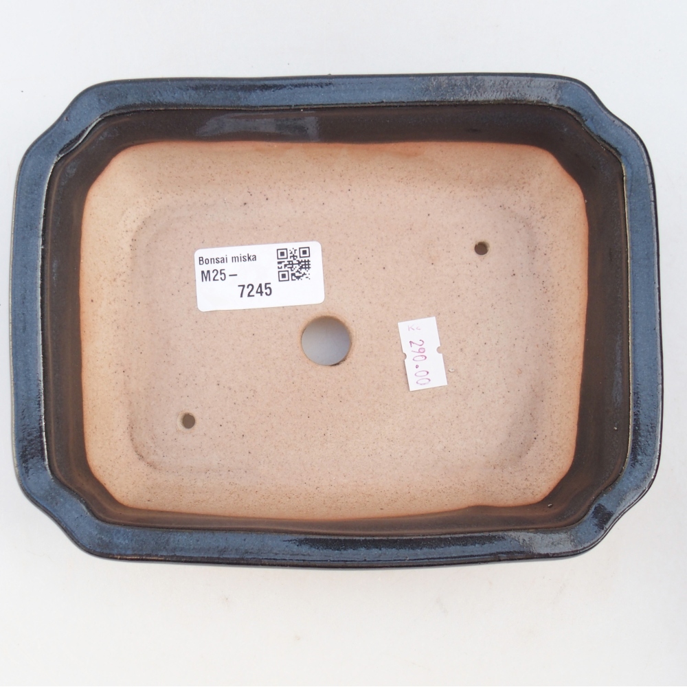 Ceramic bonsai bowl 18 x 13,5 x 5 cm, colour black