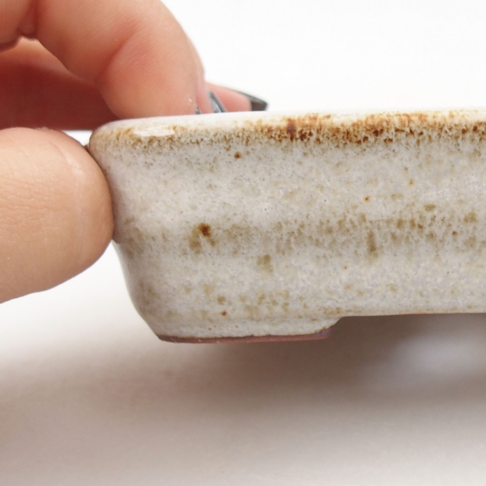 Ceramic bonsai bowl 11 x 8,5 x 3 cm, color white