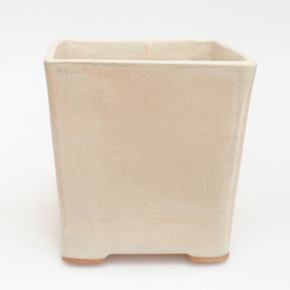 Ceramic bonsai bowl 13 x 13 x 13,5 cm, color beige