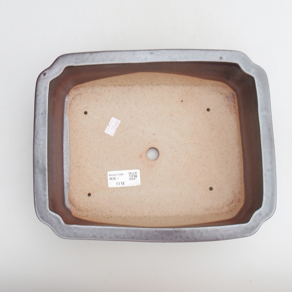 Ceramic bonsai bowl 27 x 21 x 7 cm, colour black red