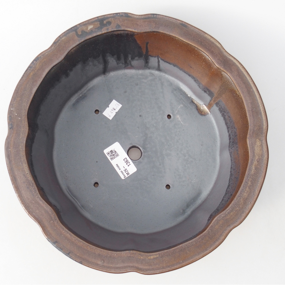 Ceramic bonsai bowl 26 x 26 x 8,5 cm, brown