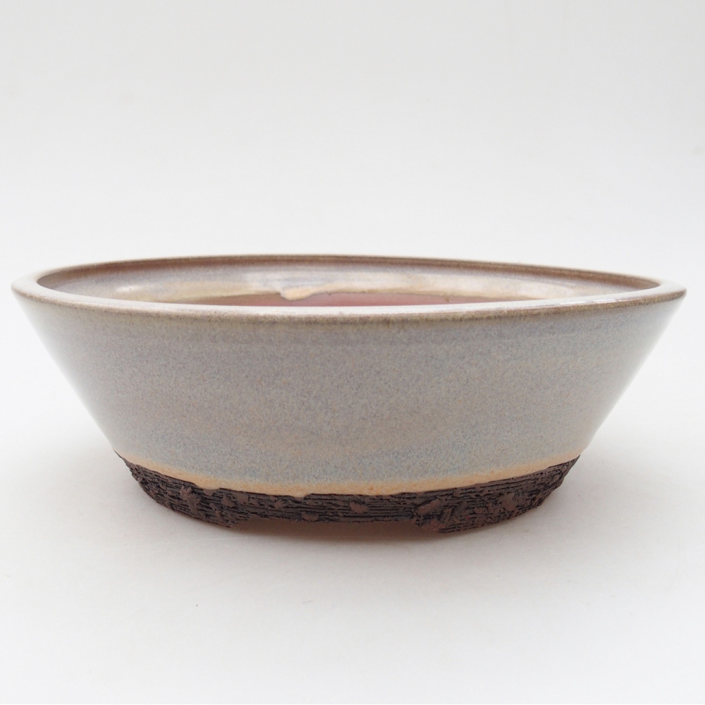 Ceramic bonsai bowl 20 x 20 x 6,5 cm, colour beige