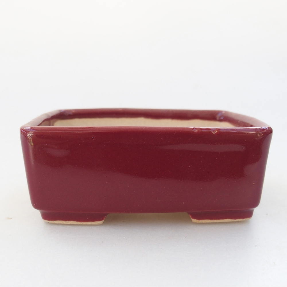 Ceramic bonsai bowl 8,5 x 7 x 3,5 cm, burgundy
