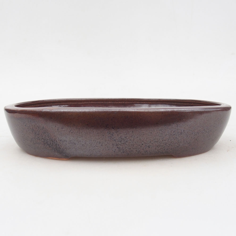 Ceramic bonsai bowl 22 x 17 x 4 cm, brown