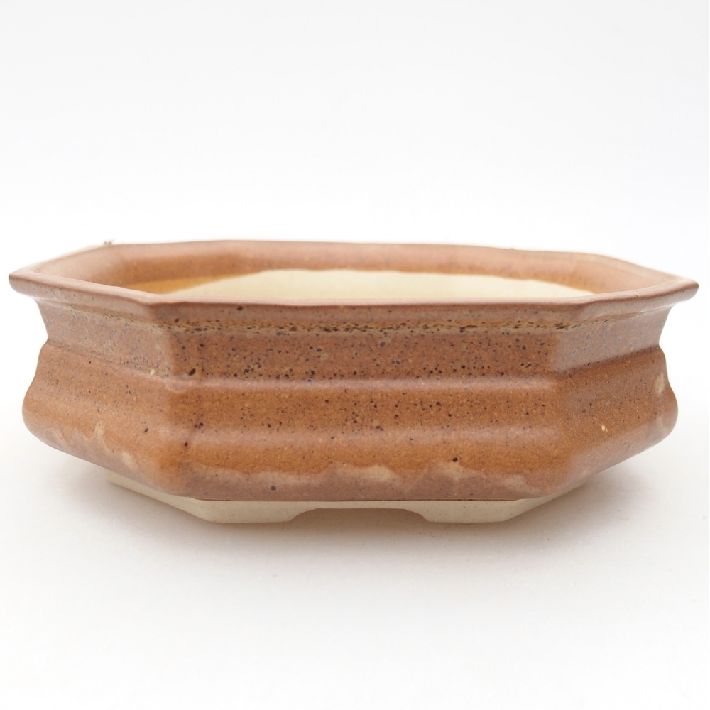Ceramic bonsai bowl 13,5 x 13,5 x 4,5 cm, brown