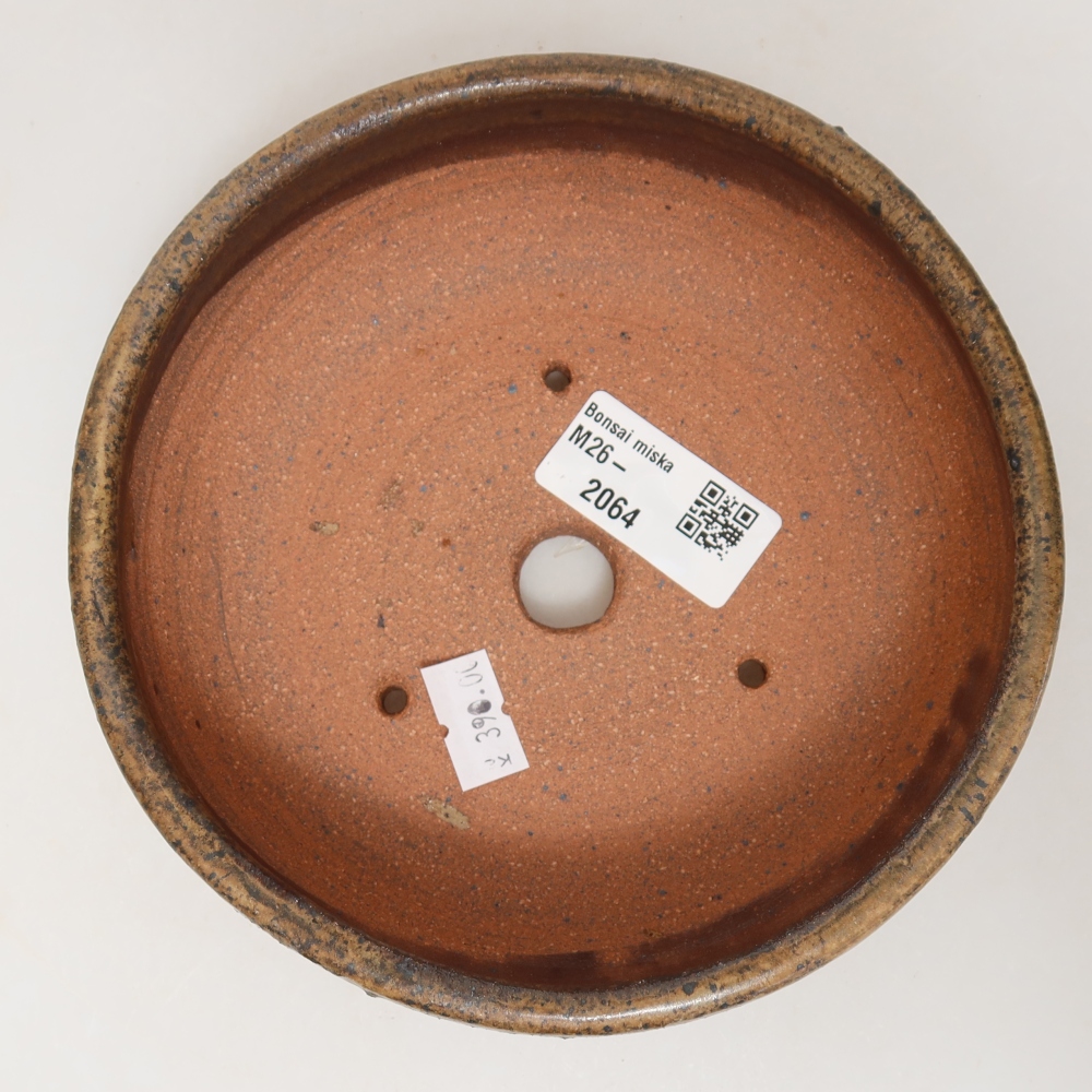 Ceramic bonsai bowl 14,5 x 14,5 x 5 cm, brown