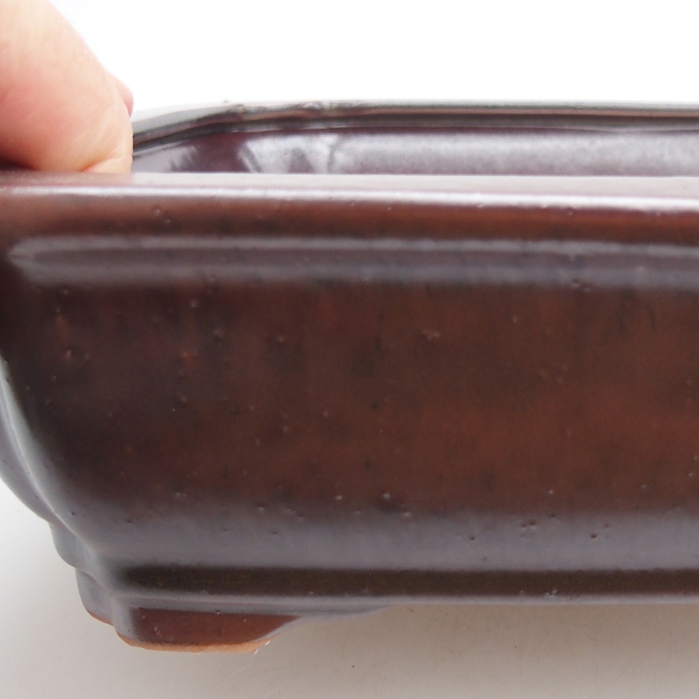 Ceramic bonsai bowl 27 x 21 x 7 cm, colour black red