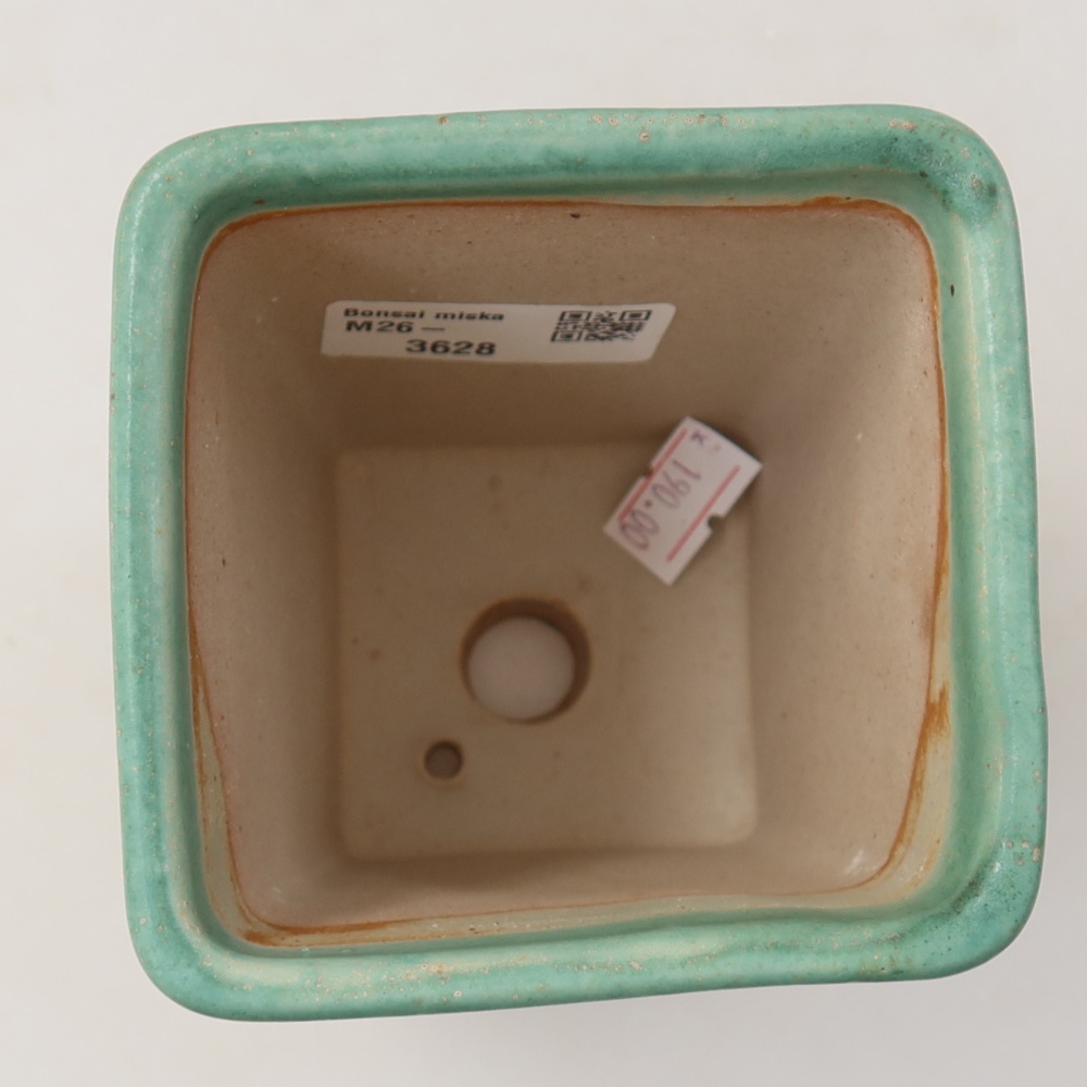 Ceramic bonsai bowl 8,5 x 8,5 x 11 cm, green
