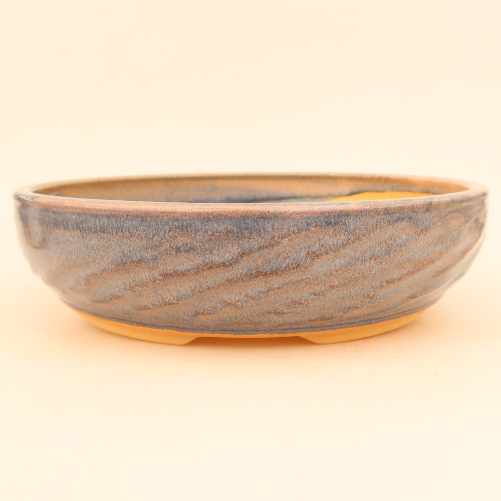Ceramic bonsai pot, 27 x 27 x 6.5 cm, blue