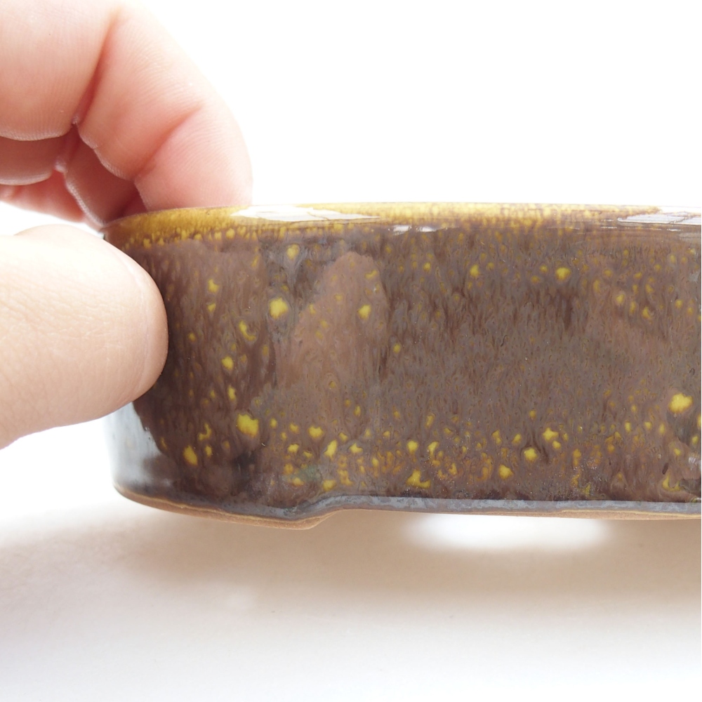Ceramic bonsai bowl 13 x 10 x 4 cm, color yellow