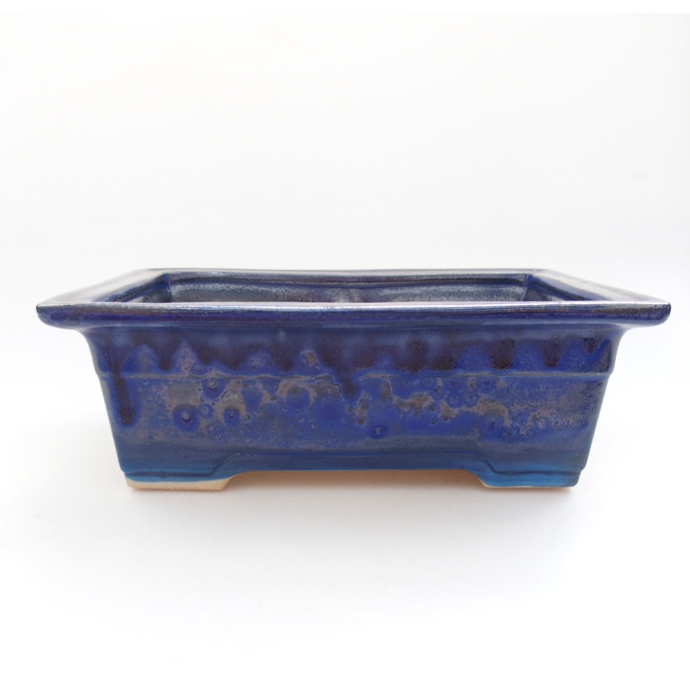 Ceramic bonsai bowl 18,5 x 13 x 6,5 cm, color blue