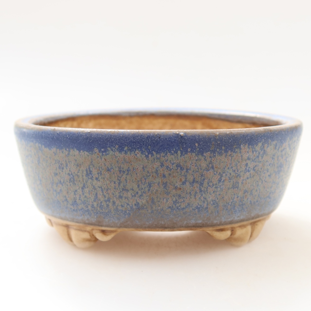Ceramic bonsai pot, 9.5 x 8 x 4 cm, blue