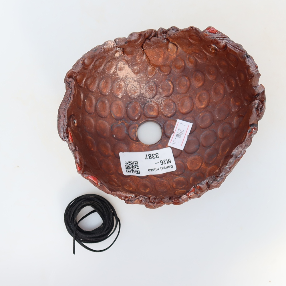 Ceramic Kokedama Pot, 13 x 12 x 7.5 cm, Brown