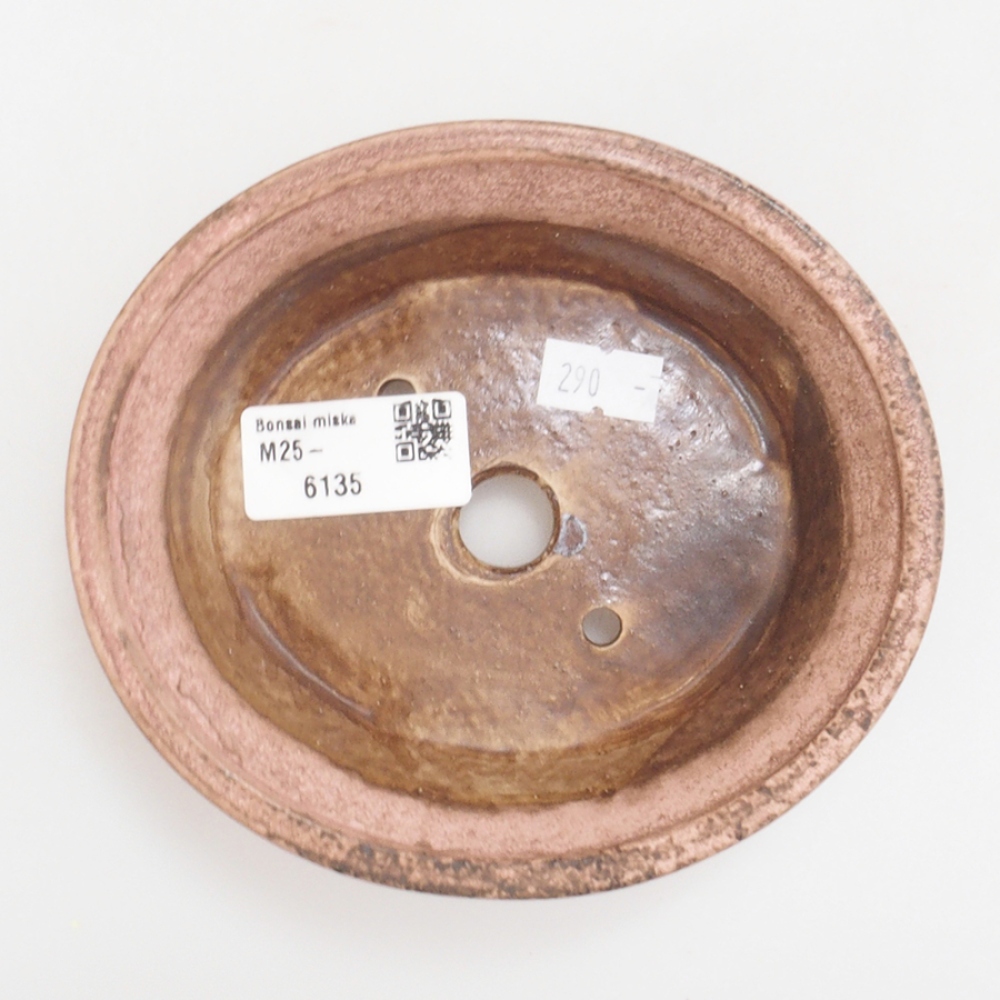 Ceramic bonsai bowl 13,,5 x 12 x 3,5 cm, color pink