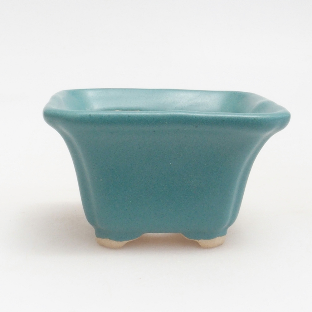 Ceramic bonsai bowl 7,5 x 7,5 x 4,5 cm, color blue