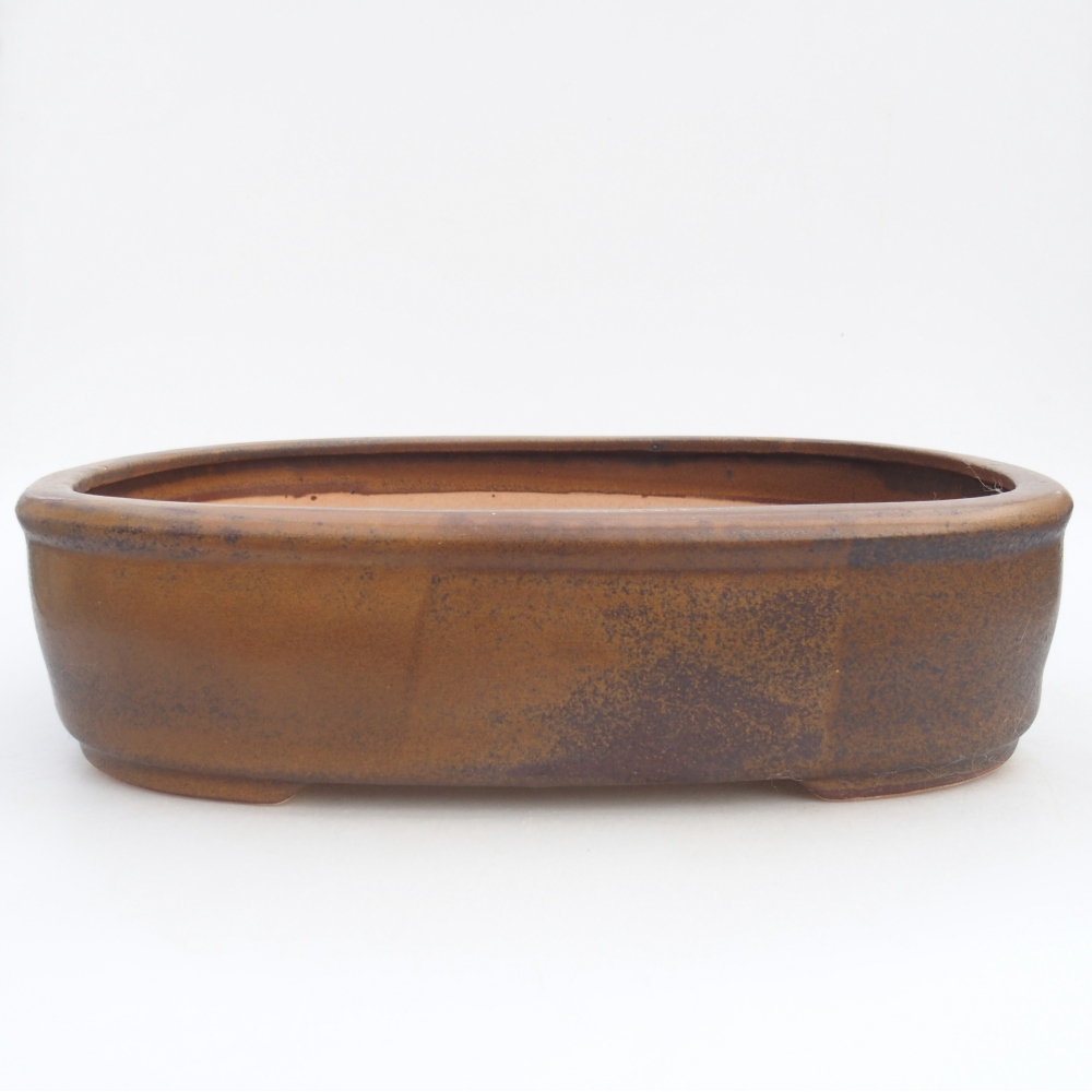 Ceramic bonsai bowl 31,5 x 25 x 8 cm, brown