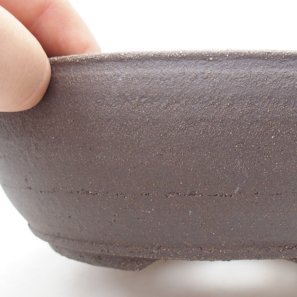 Ceramic bonsai bowl 16,5 x 16,5 x 6 cm, brown