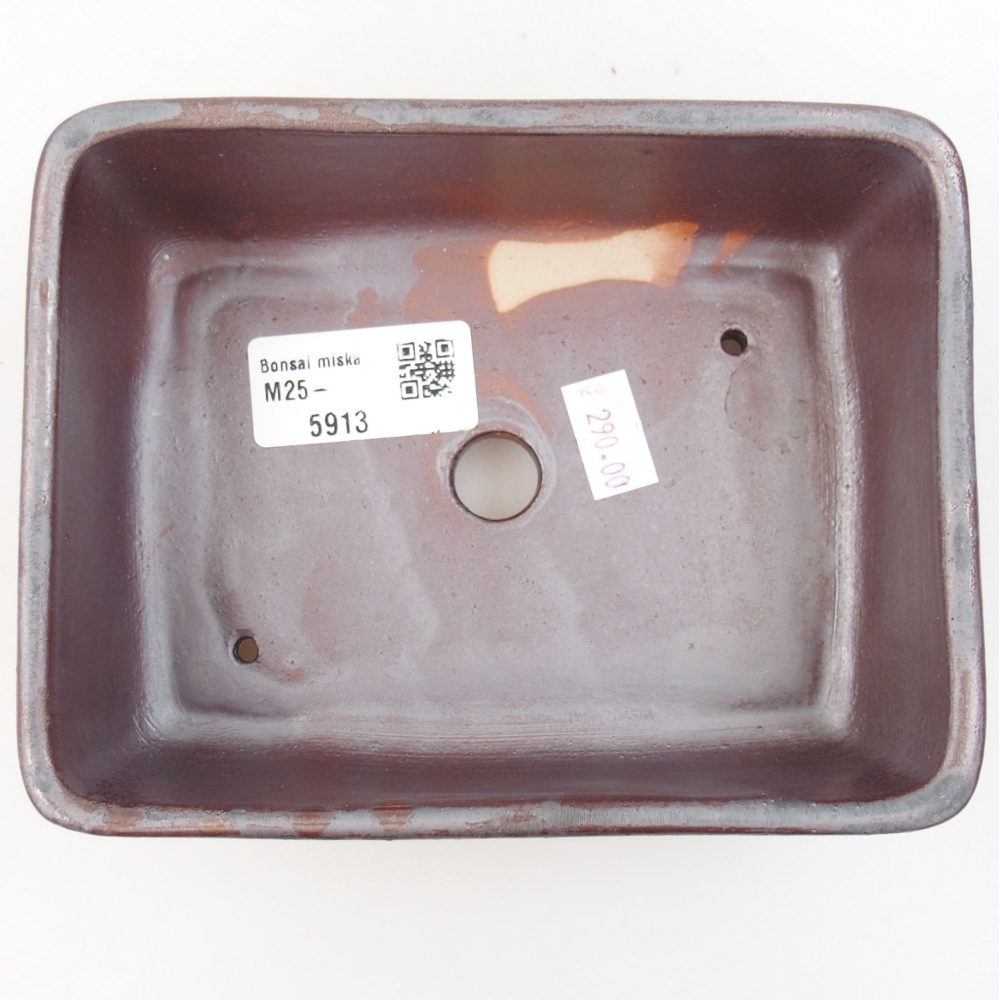 Ceramic bonsai bowl 14,5 x 11 x 5,5 cm, color metallic