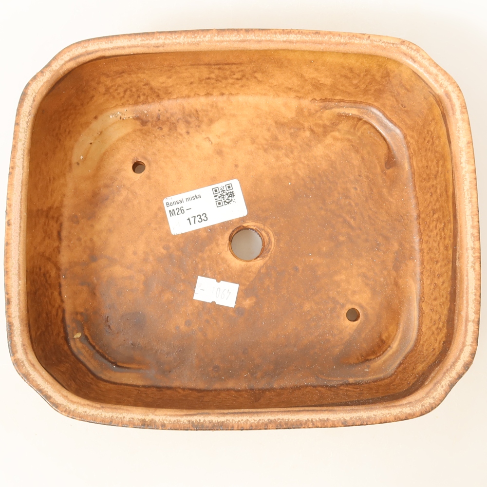 Ceramic bonsai pot, 21.5 x 18 x 6 cm, pink