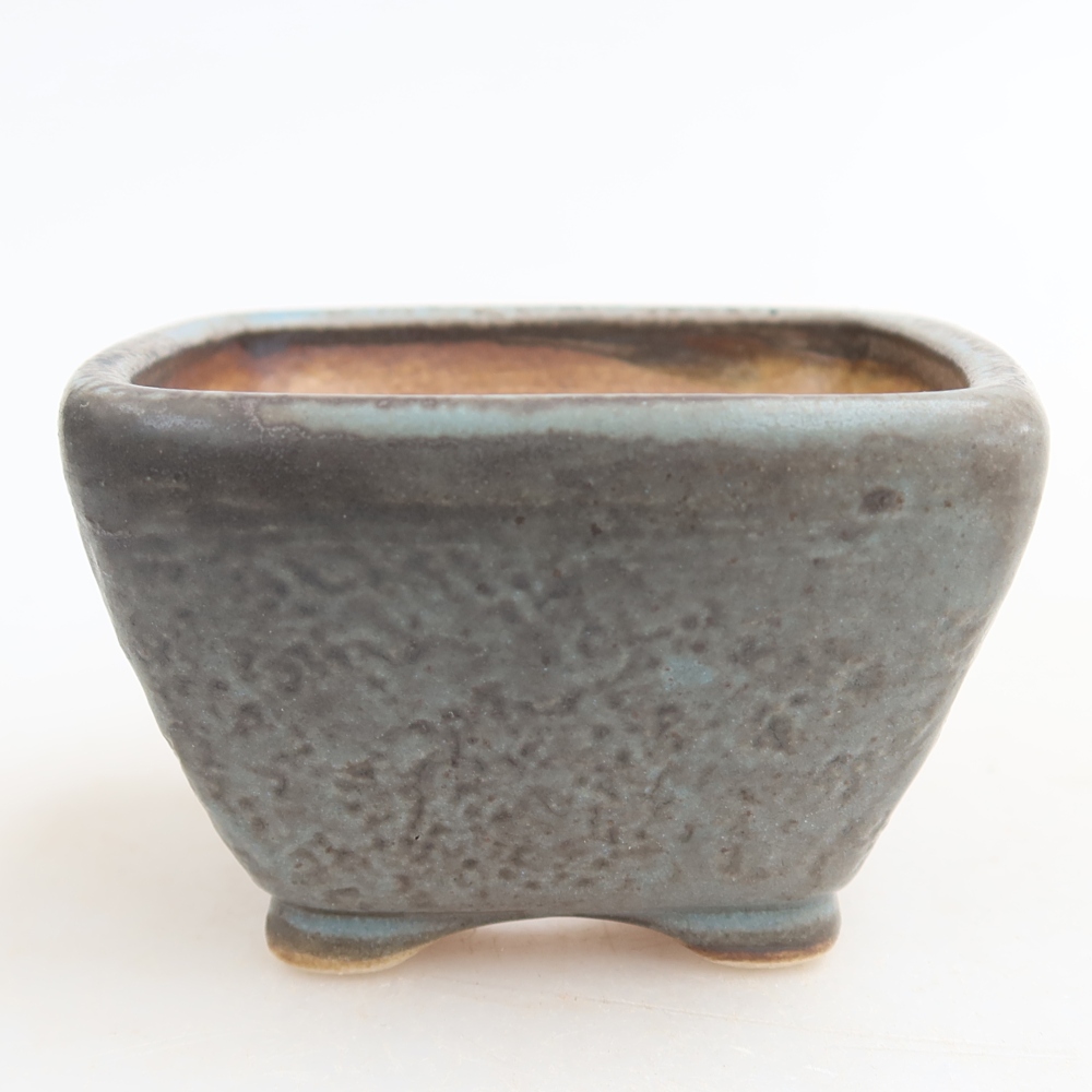 Ceramic bonsai pot, 6 x 6 x 4 cm, blue