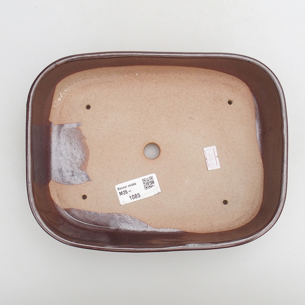 Ceramic bonsai bowl 23 x 18,5 x 5,5 cm, brown