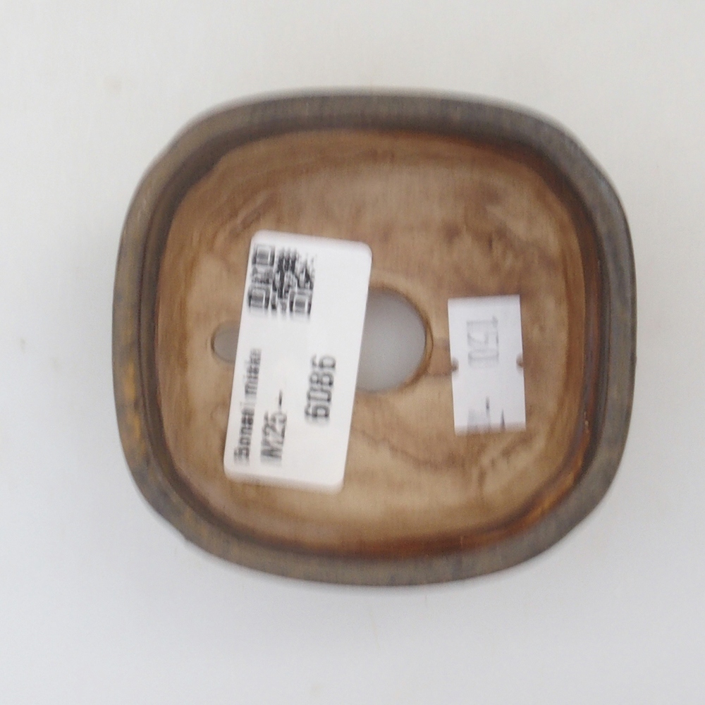 Ceramic bonsai bowl 7,5 x 7,5 x 3,5 cm, color brown