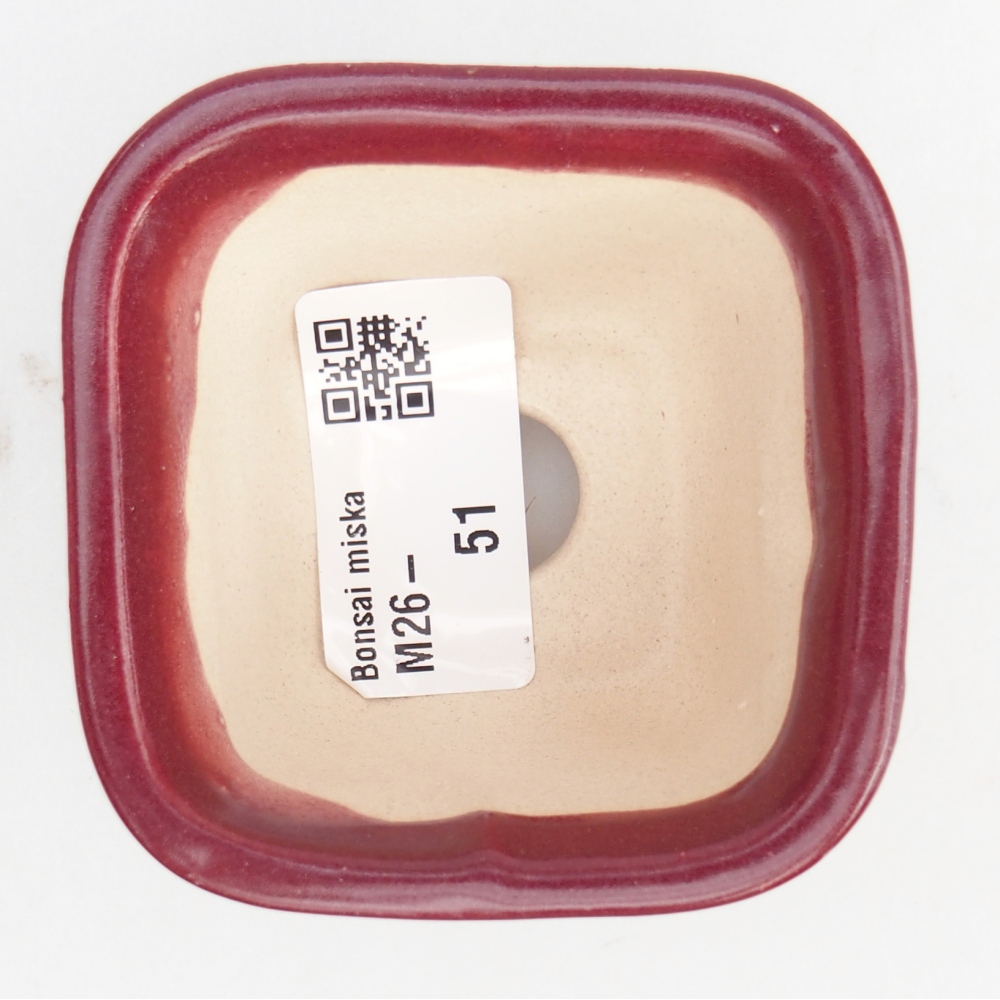 Mini bonsai bowl 6 x 6 x 4,5 cm, burgundy