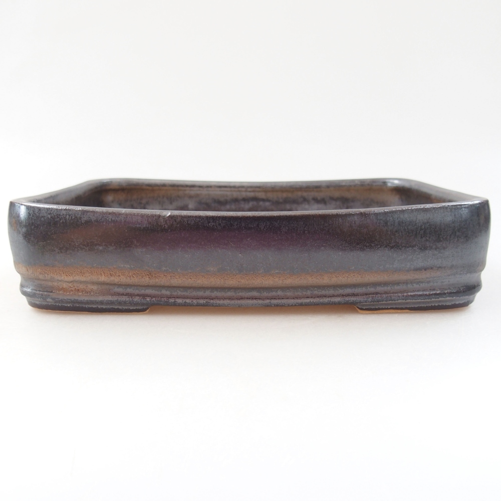 Ceramic bonsai bowl 18 x 13,5 x 4 cm, color black
