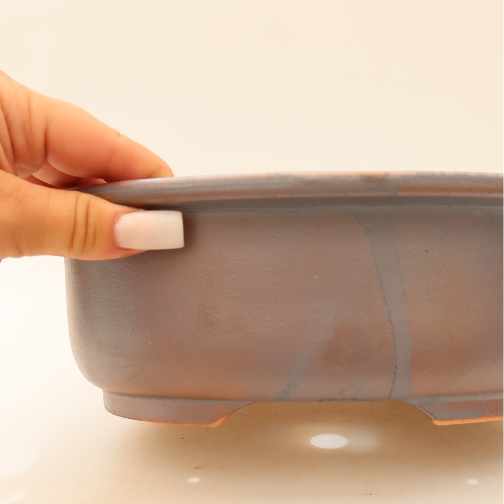 Ceramic bonsai pot, 23 x 19 x 8 cm, metallic color
