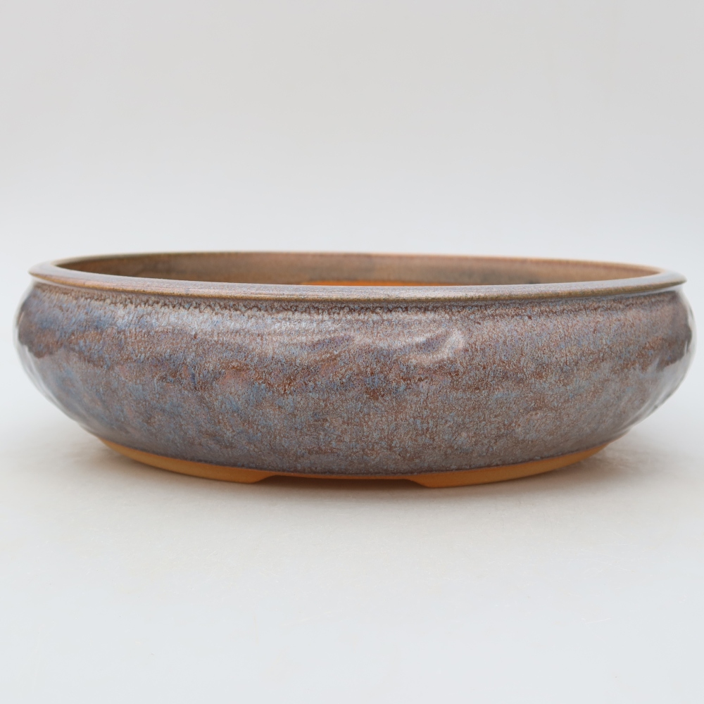 Ceramic bonsai pot, 26.5 x 26.5 x 6.5 cm, blue