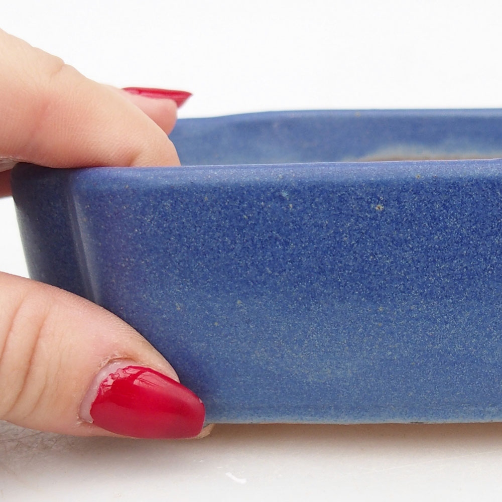 Ceramic bonsai bowl 16 x 11,5 x 4,5 cm, colour blue