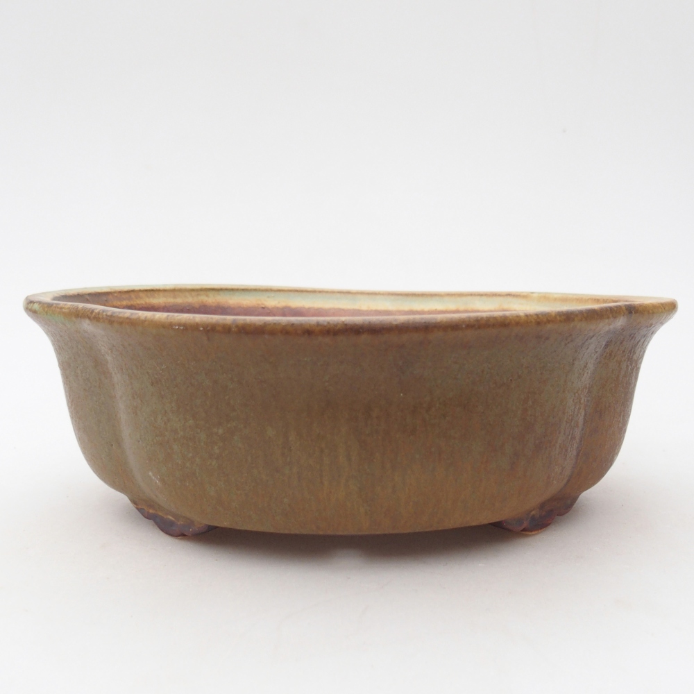Ceramic bonsai bowl 18,5 x 17 x 6 cm, green