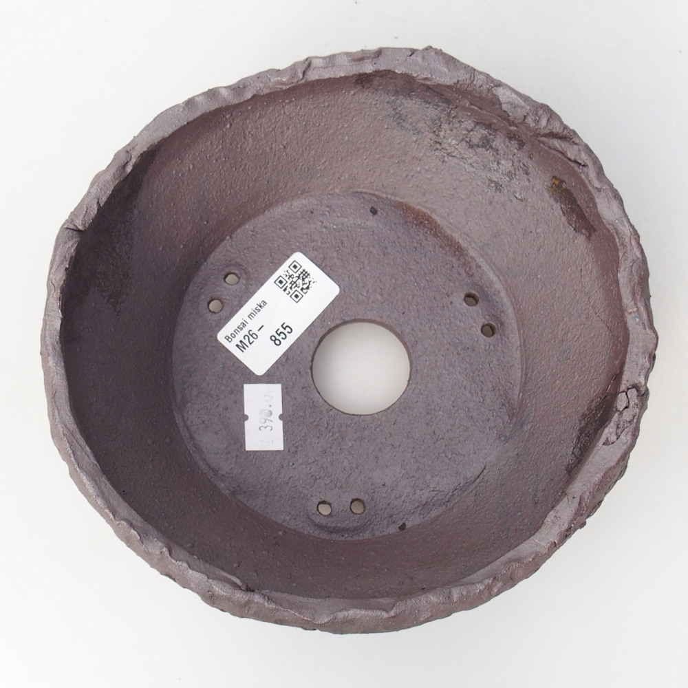 Ceramic bonsai bowl 18 x 17 x 6 cm, metal colour