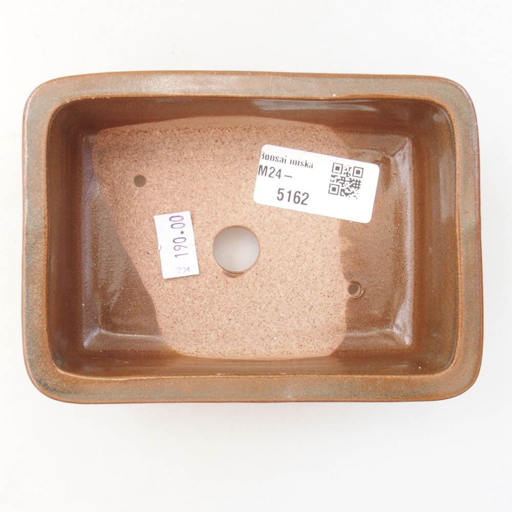 Ceramic bonsai bowl  13,5 x 9,5 x 4,5 cm, color brown