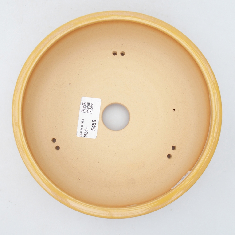 Ceramic bonsai bowl 18,5 x 18,5 x 6 cm, color yellow