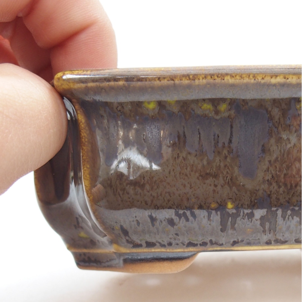 Ceramic bonsai bowl 12 x 9 x 4,5 cm, color yellow