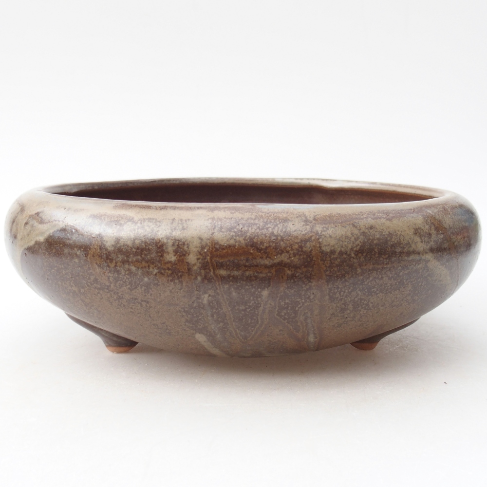 Ceramic bonsai bowl 20 x 20 x 7 cm, brown