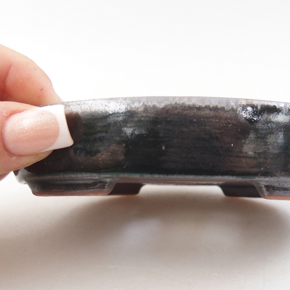 Ceramic bonsai bowl 12 x 9,5 x 2,5 cm, black