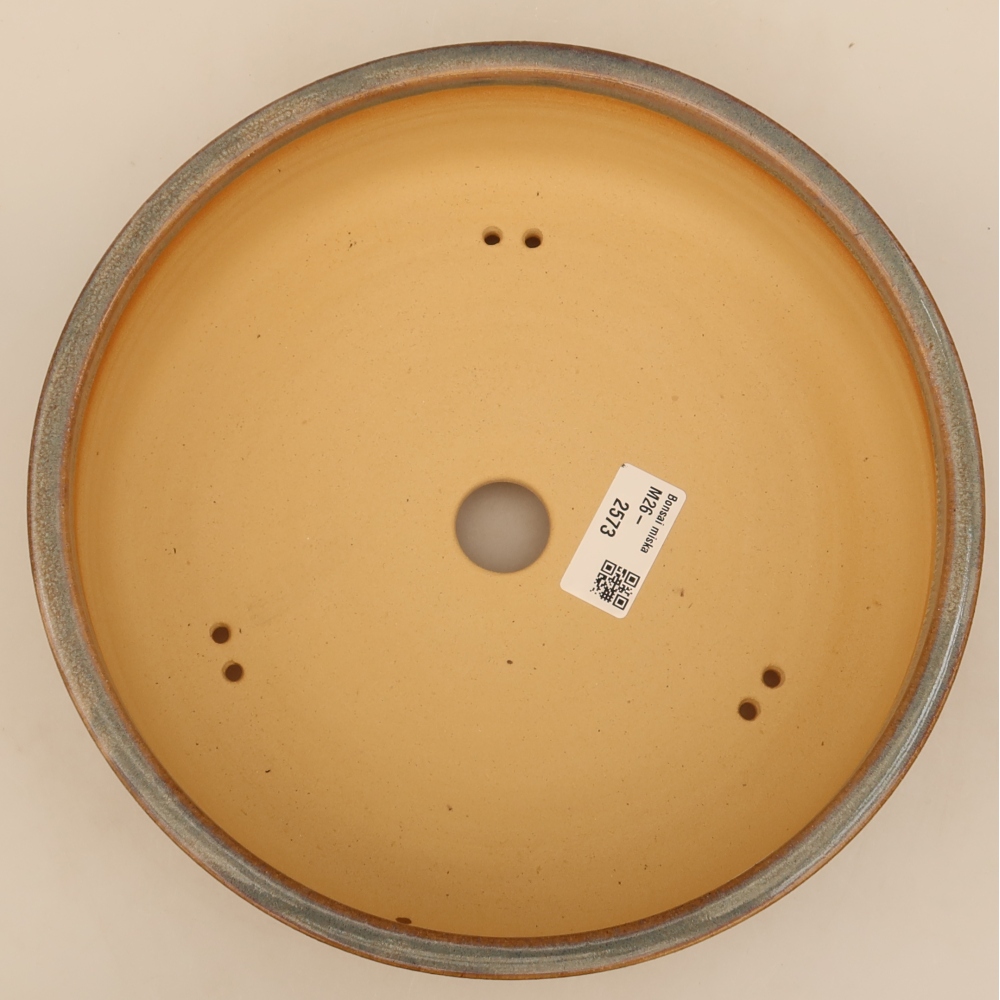 Ceramic bonsai pot, 23.5 x 23.5 x 6.5 cm, gray