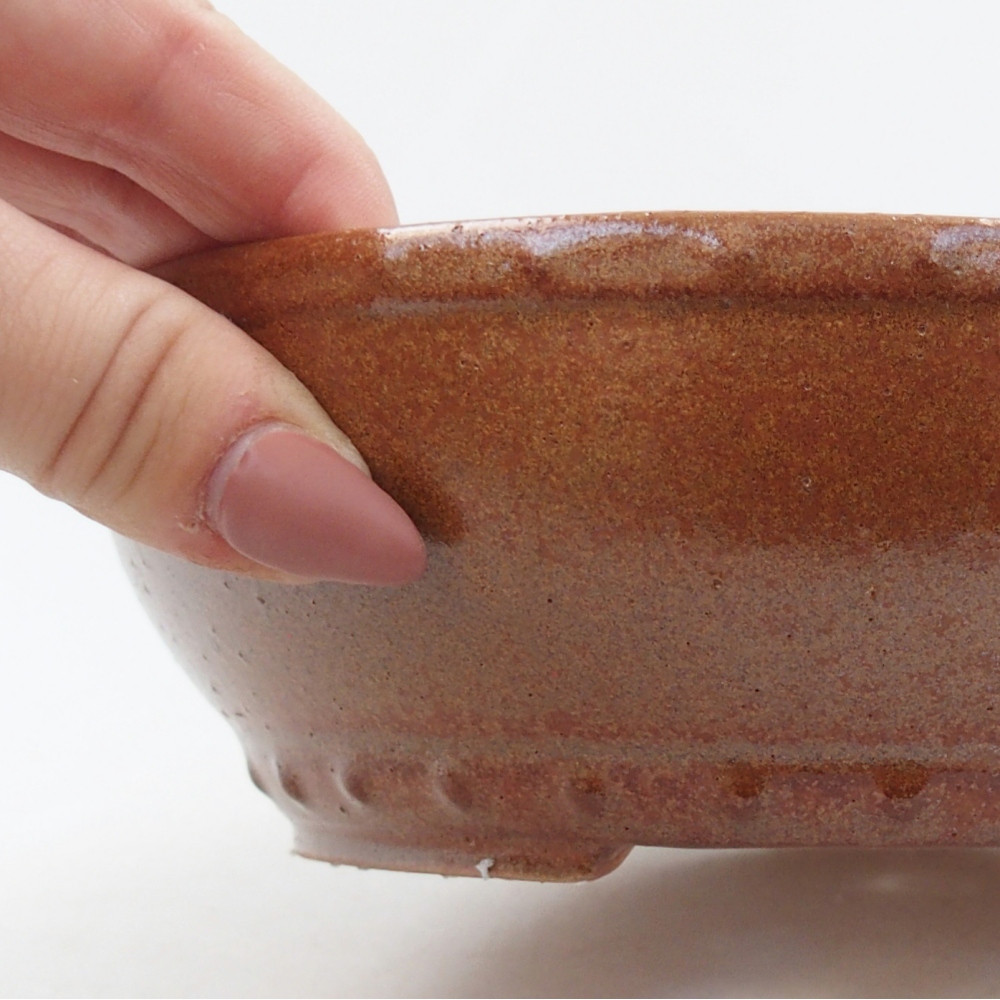 Ceramic bonsai bowl 18 x 18 x 5,5 cm, brown