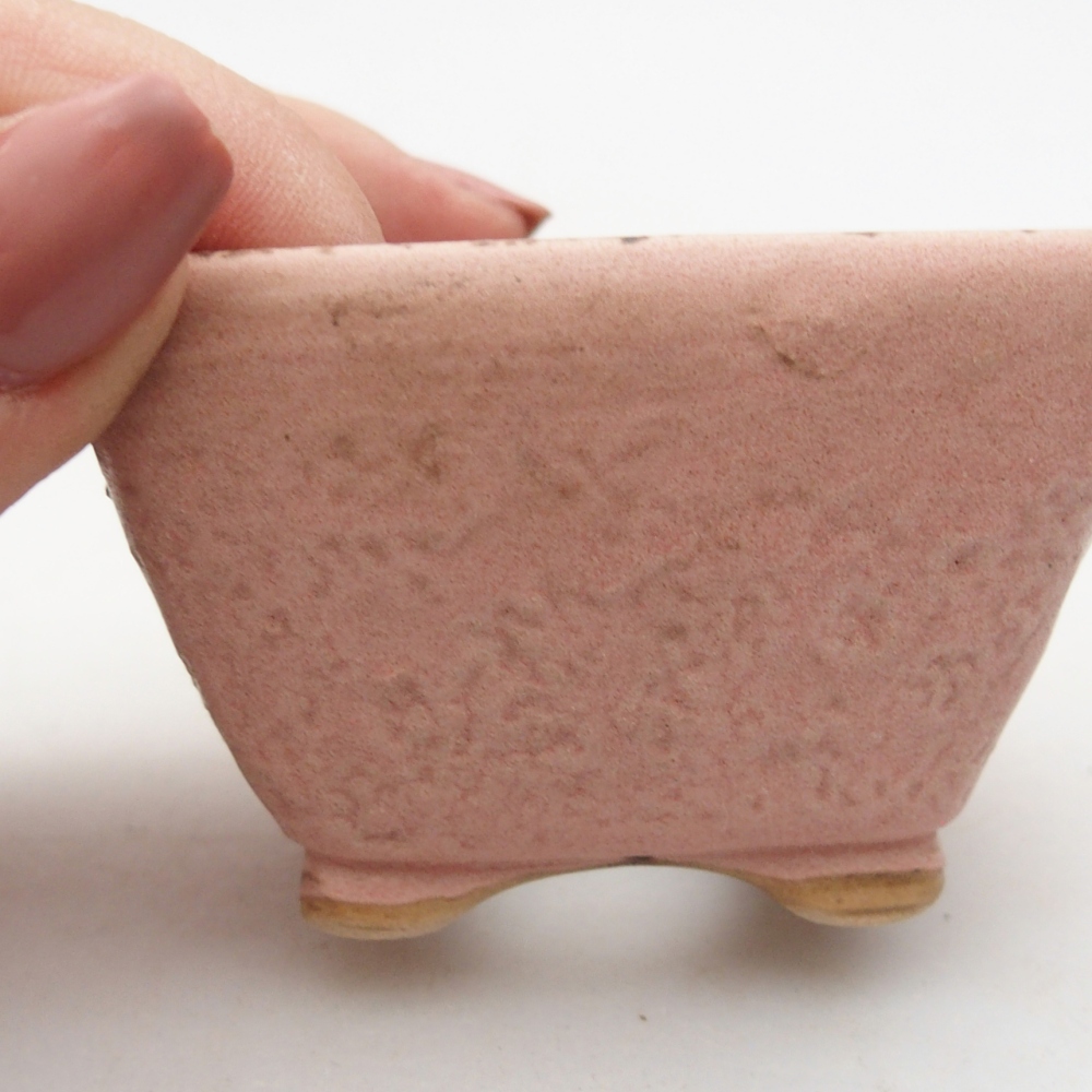 Ceramic bonsai bowl 6 x 6 x 4 cm, pink