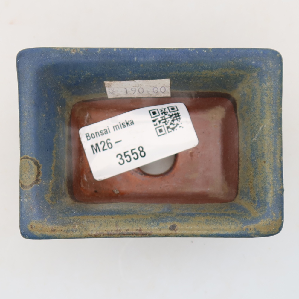 Ceramic bonsai pot, 8.5 x 6 x 4 cm, blue
