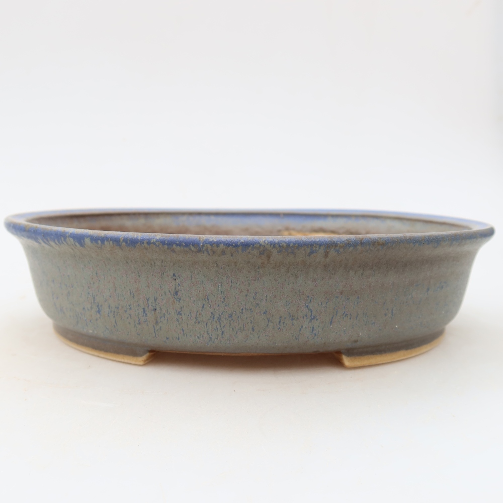 Ceramic bonsai pot, 21 x 19.5 x 5 cm, blue