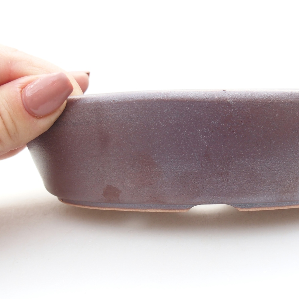 Ceramic bonsai bowl 15 x 9,5 x 4 cm, metal colour