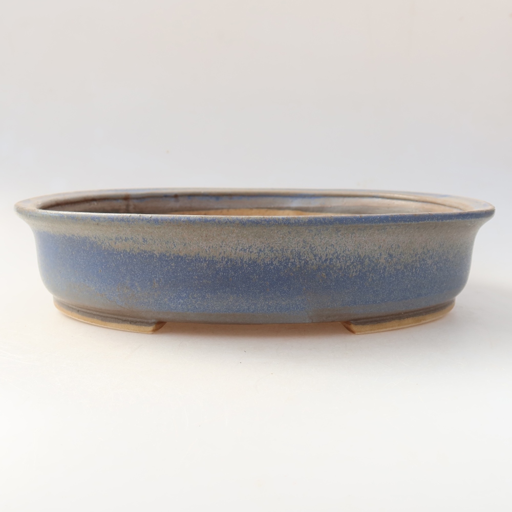 Ceramic bonsai pot, 26 x 24 x 6 cm, blue