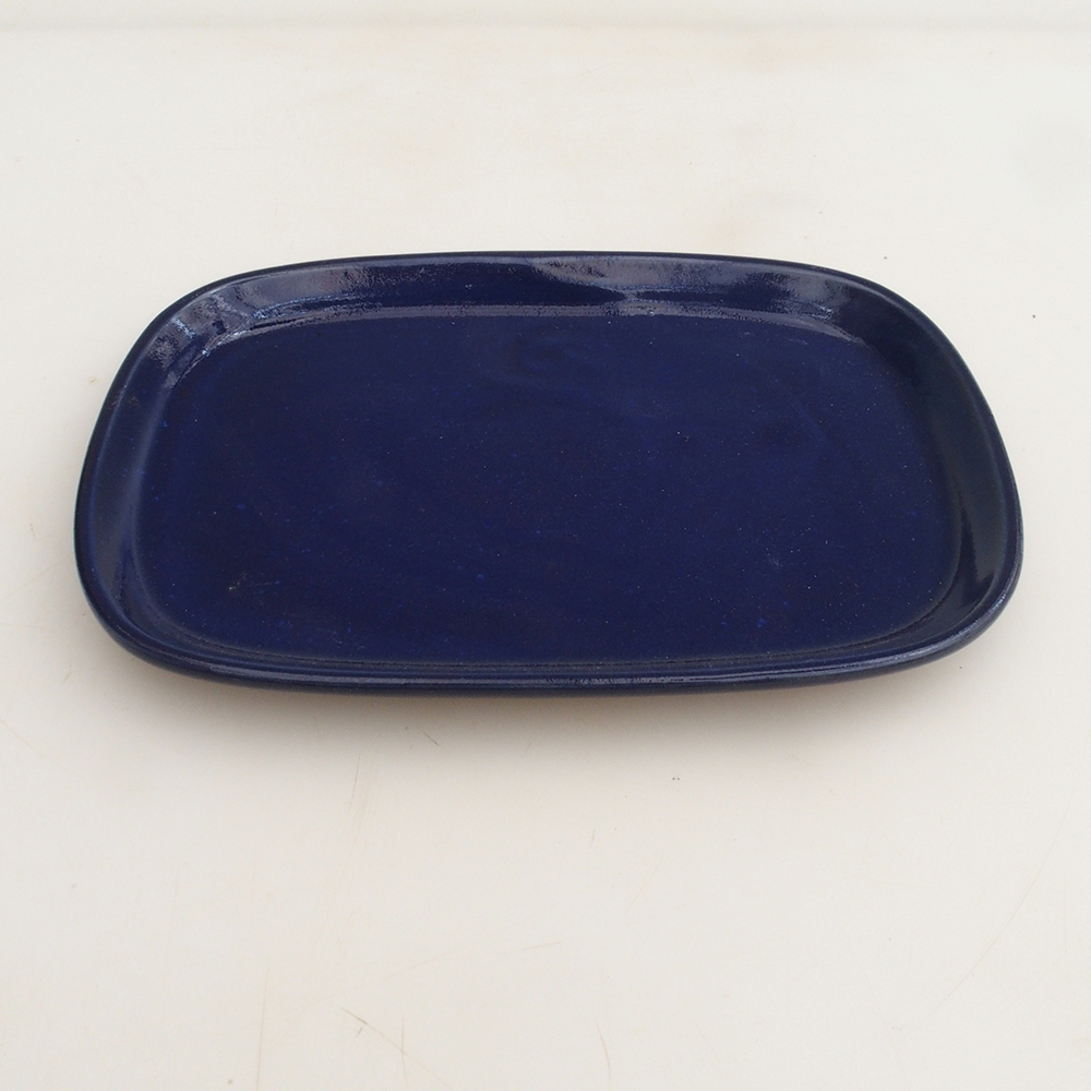 Ceramic bowl H06 - 20.5 x 14.5 x 1.5 cm - blue