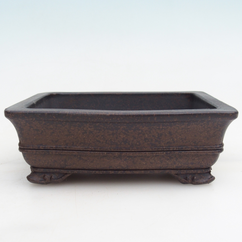 Ceramic bonsai bowl 15,5 x 11,5 x 5 cm, colour brownish ochre