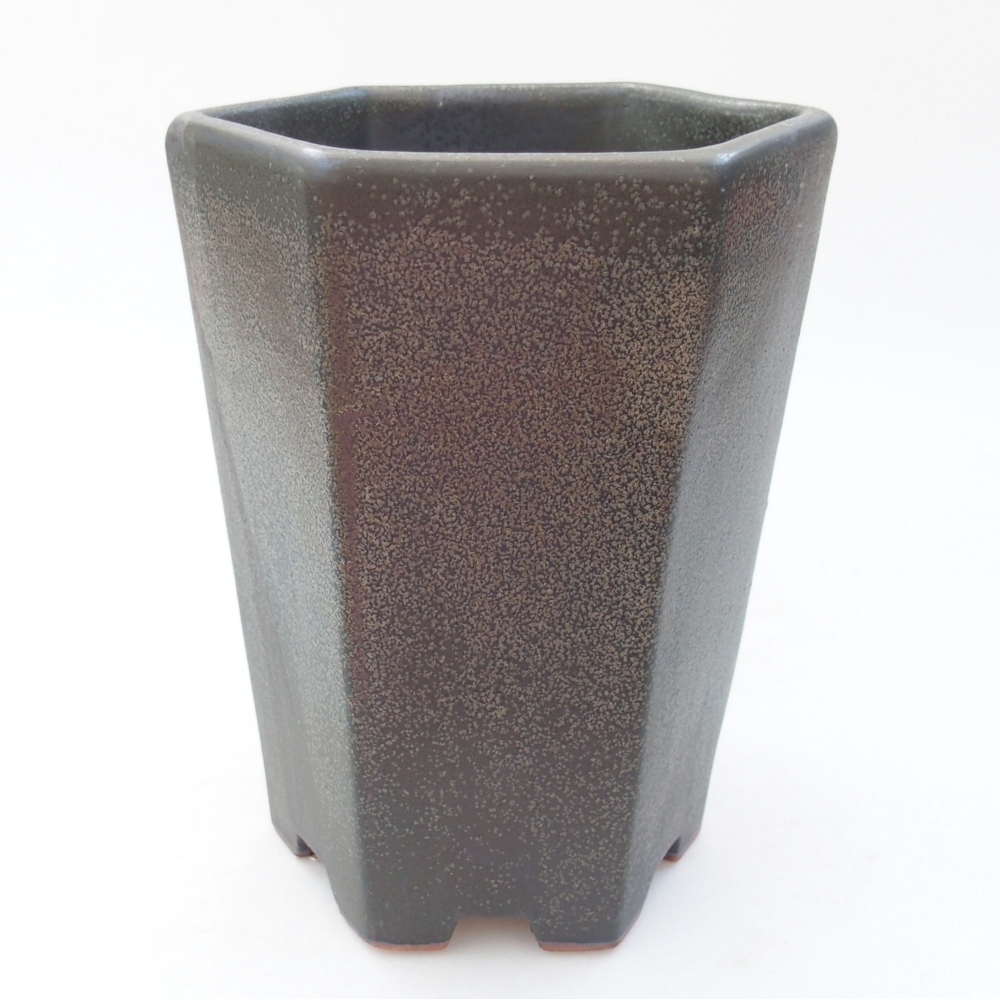 Ceramic bonsai bowl 13 x 11,5 x 17 cm, color gray